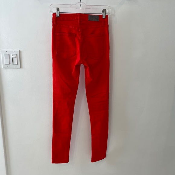 Skinny Bright Red Carmar Jeans Size 25 High Rise - Picture 9 of 9